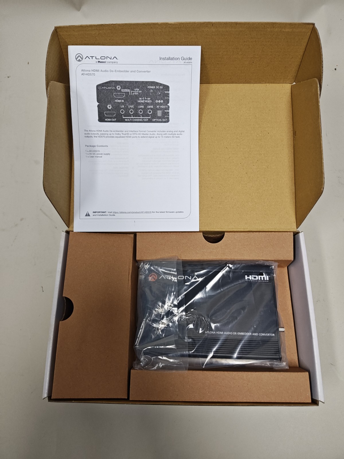 Atlona AT-HD570 HDMI Audio De-Embedder - Open Box - Discontinued