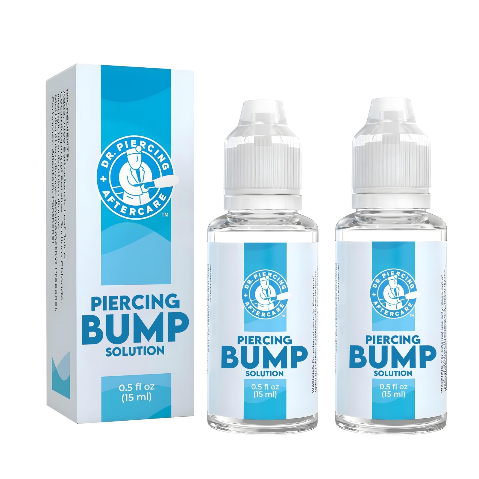 DR. PIERCING AFTERCARE Keloid Bump Solution Drops 15mL - Gentle 2 Pack, Clear