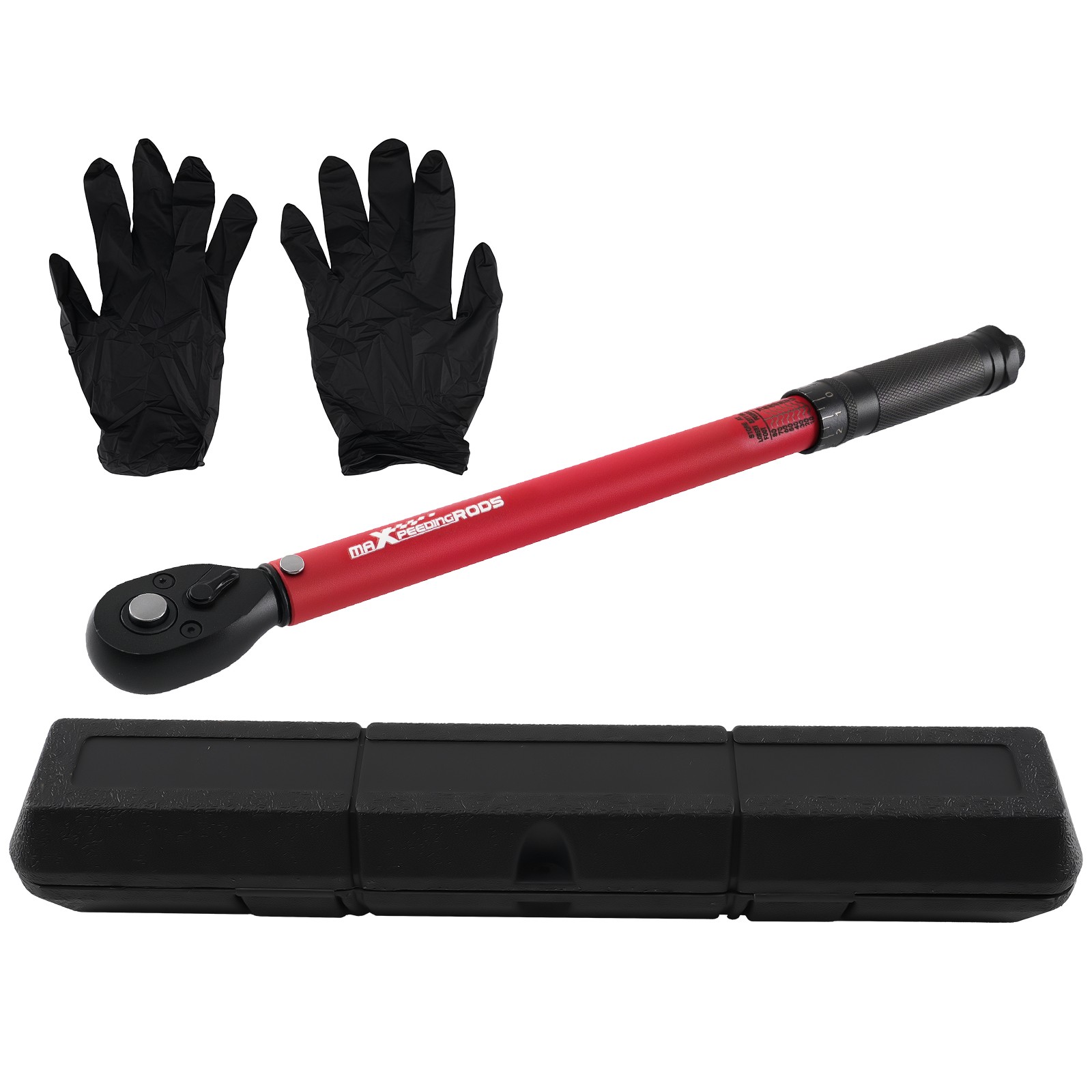 3/8" Drive Mechanical Torque Wrench 10-80 Ft-Lb with Case Non-Slip Handle