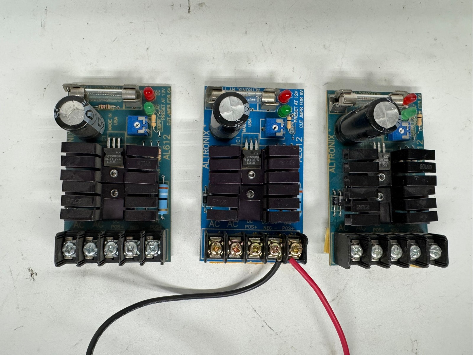 Lot of 3 used Altronix AL612 6v/12v power supply / battery charger modules