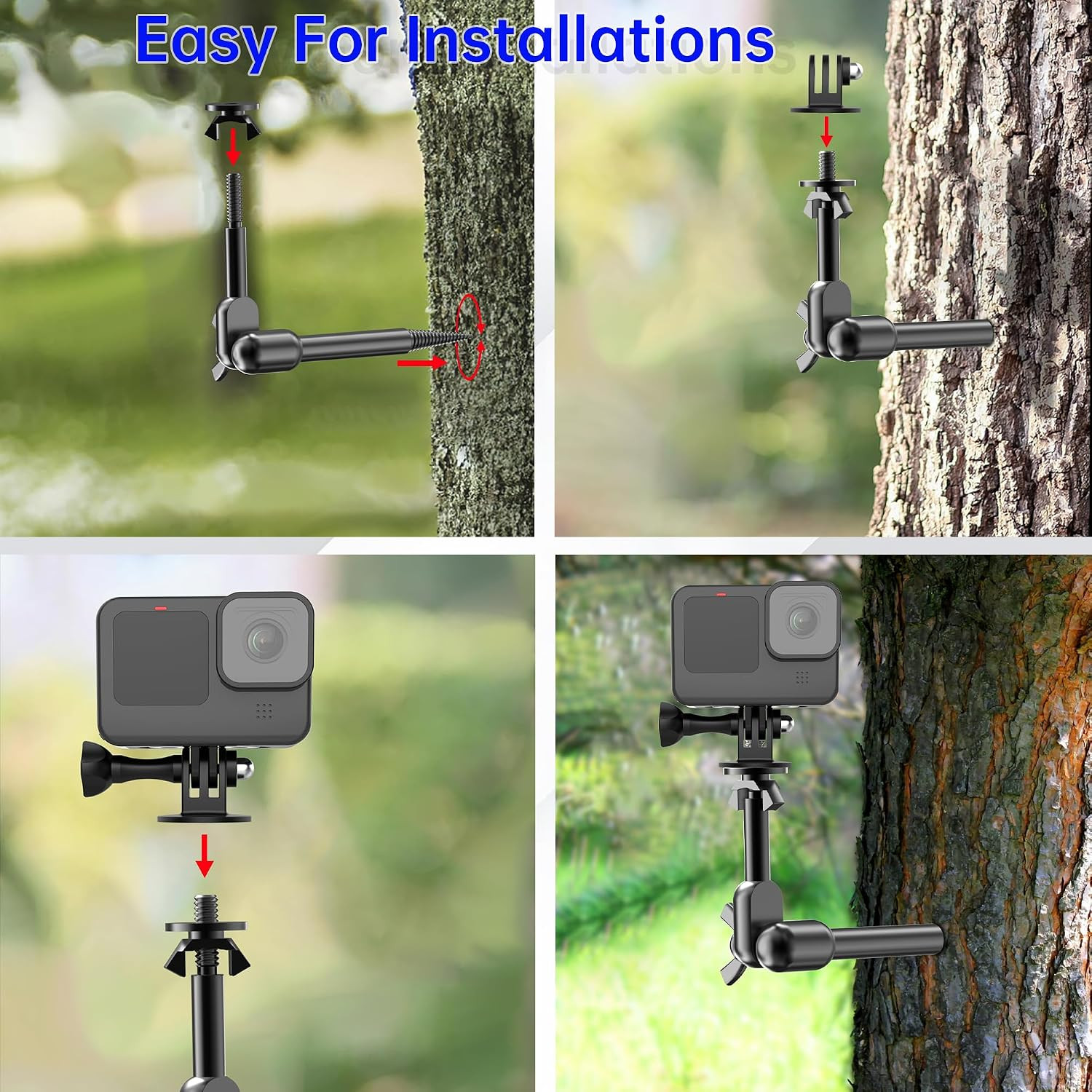 Trail Camera Mount, Trail Cam Mounts, Tree Hunting Accessory, 360° Rotatable Gam