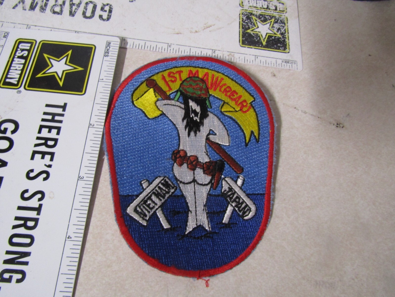MILITARY PATCH VINTAGE 1ST MARINES MAW REAR VIETNAM JAPAN