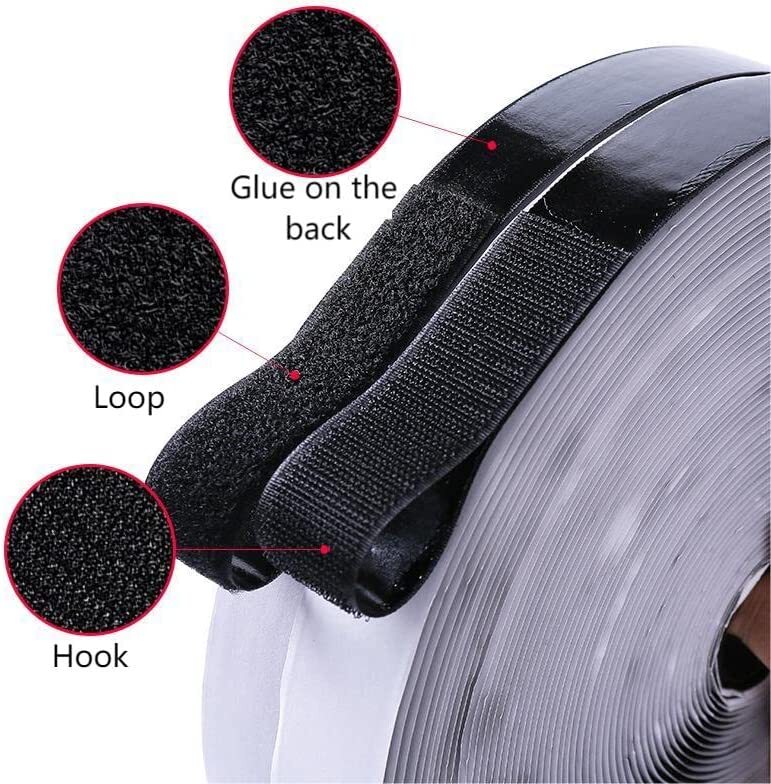 16Ft Self Adhesive Tape Hook and Loop Fastener Extra Sticky Back USA 1/2/3 PCS