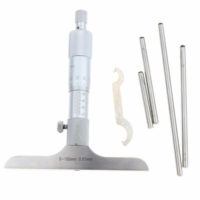 Depth Micrometer Gauge Tool - Metric Micrometers Gage Accurate 0-100mm/4inch