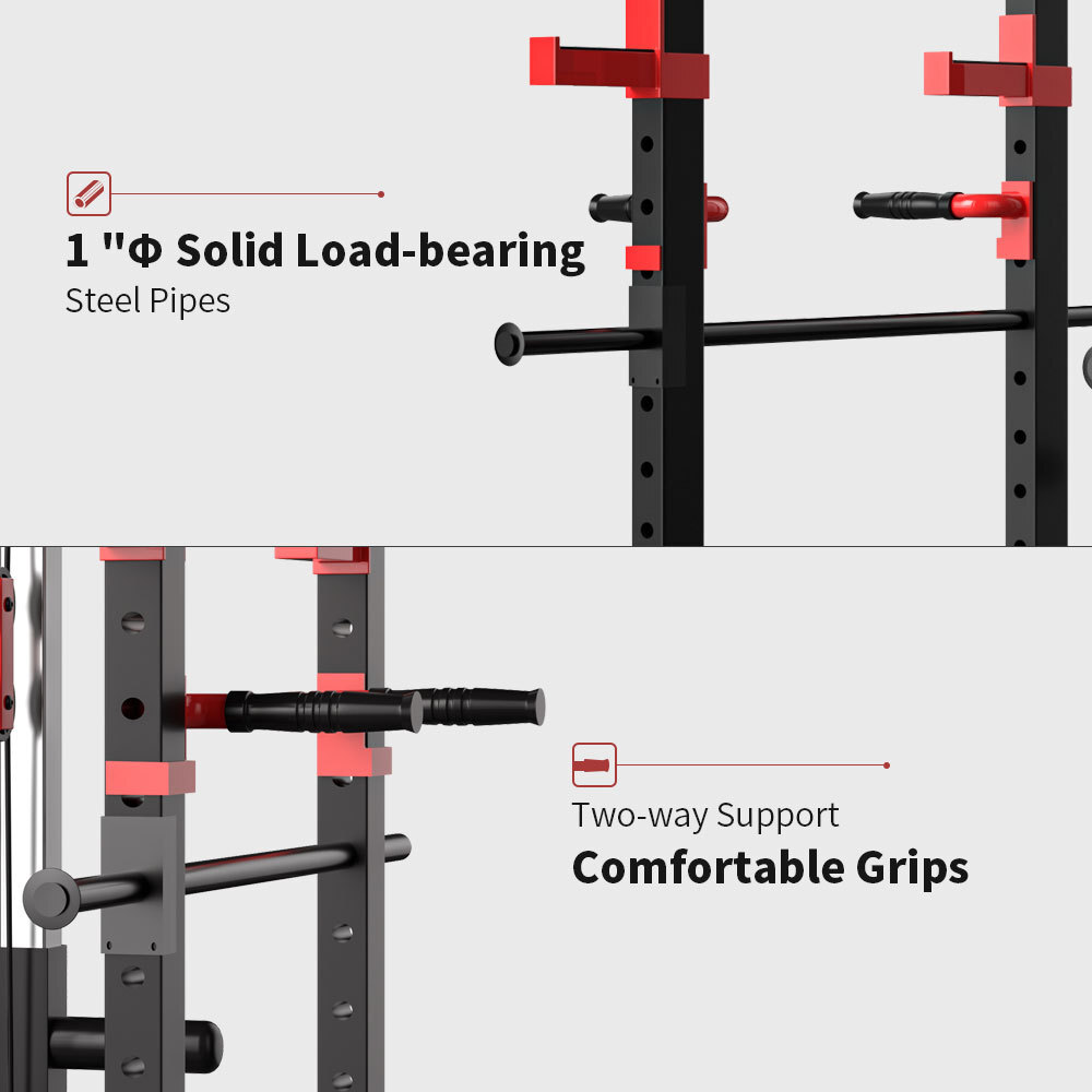 Multi-Functional Power Cage, Adjustable Pull-Up/Squat Rack 1000Lbs Capacity