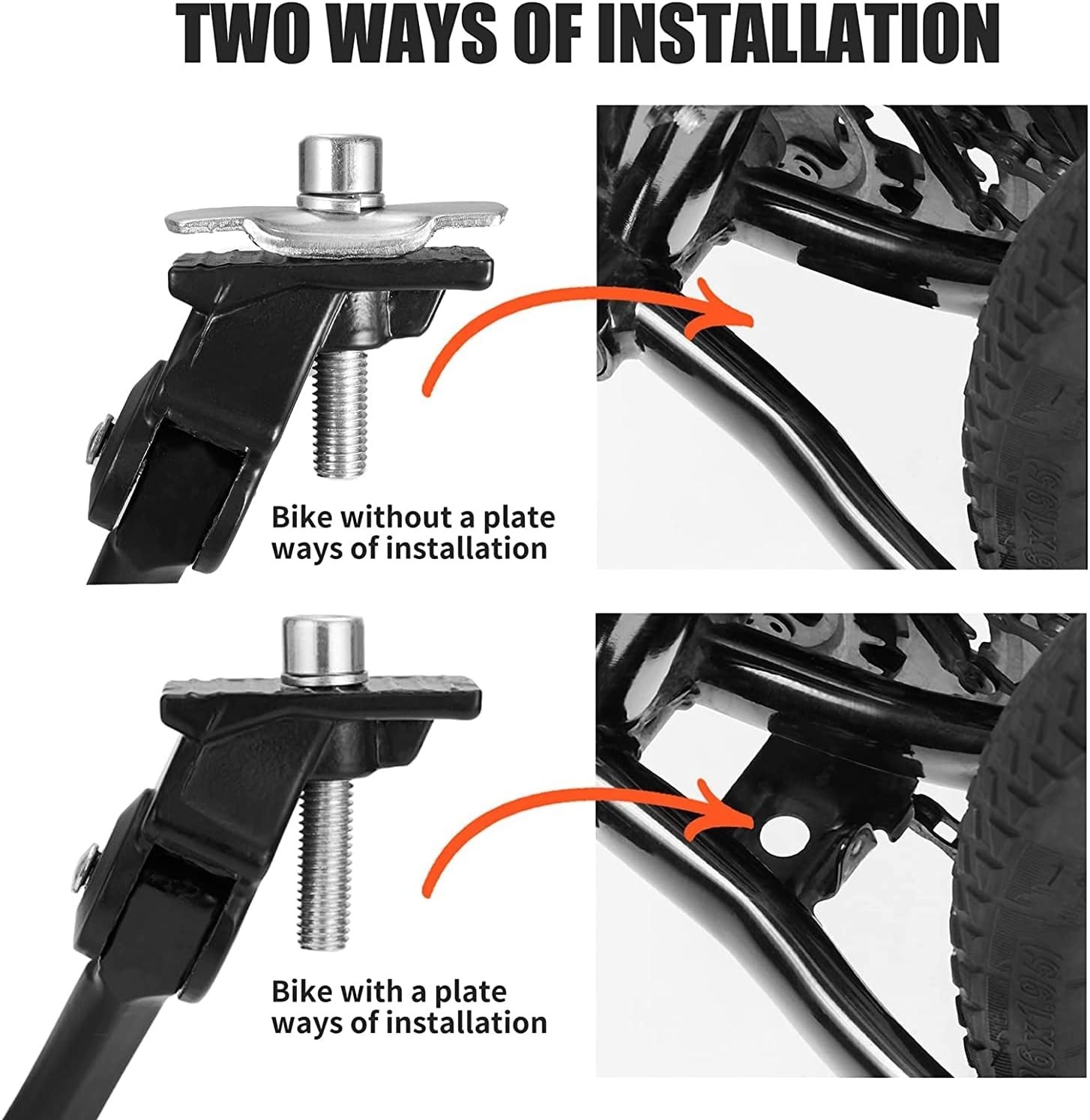 Universal Folding Bicycle Kickstand - Fits 12"-29" Bikes - Easy Installation