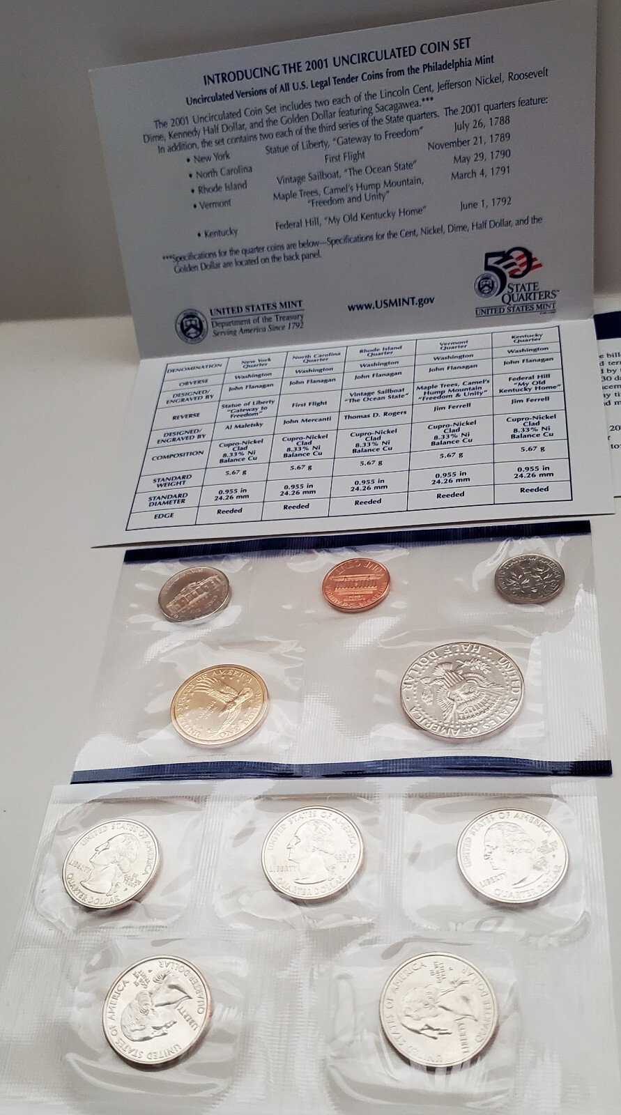2001 P&D – US Mint Uncirculated Coin Set
