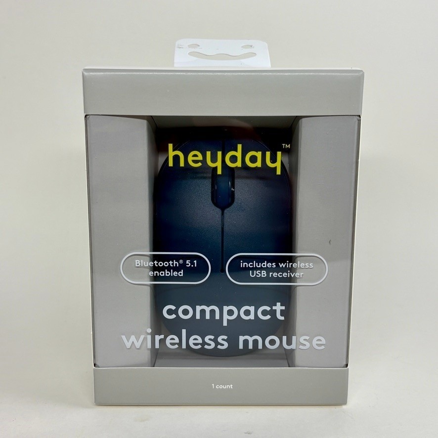 NEW Heyday Dark Teal Compact Wireless Mouse Bluetooth 5.1 w USB Includes Battery