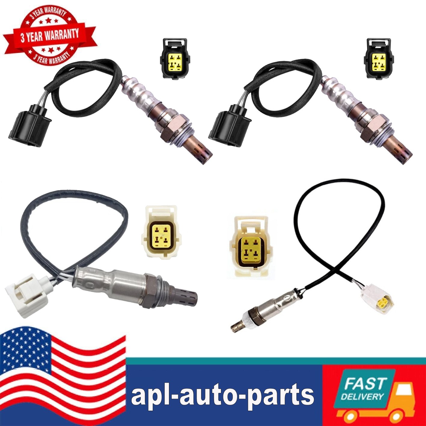For Ram 2500 3500 2012 -2018 5.7L 6.4L V8 4PCS Oxygen Sensor Uptream+Downstream