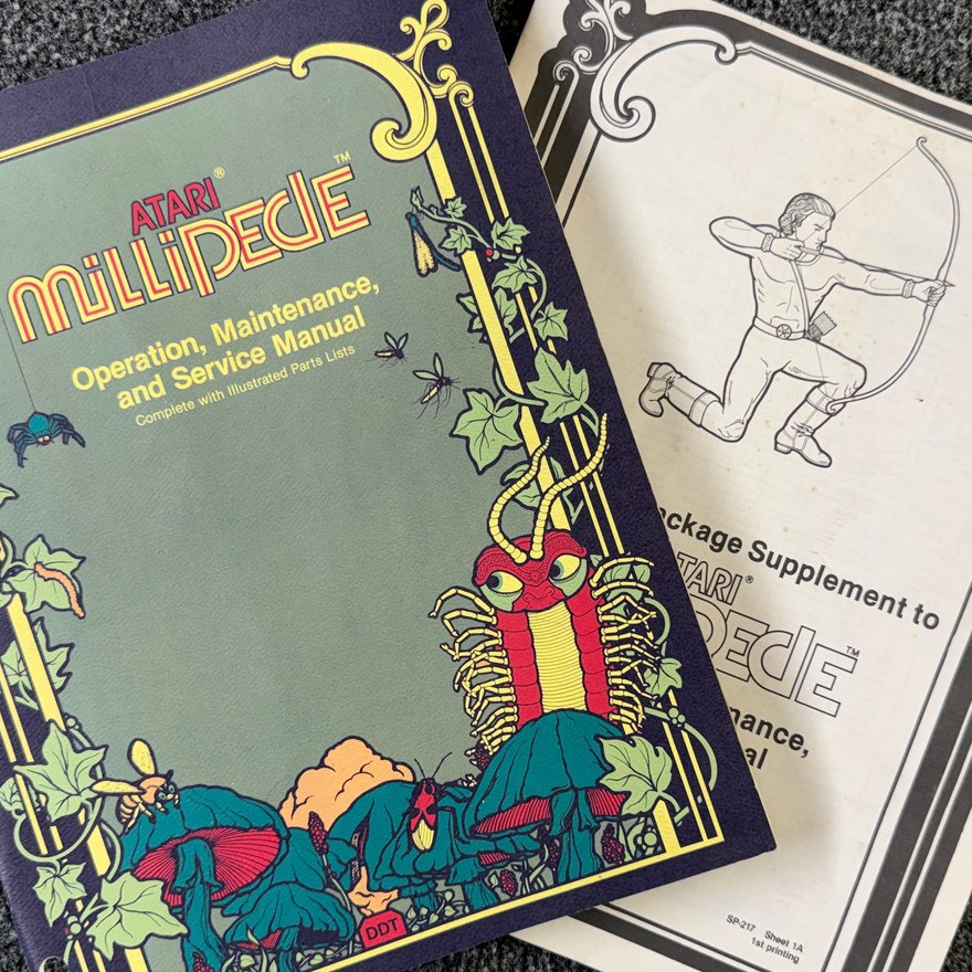 Atari Millipede Arcade Video Game Manual Schematics ORIGINAL