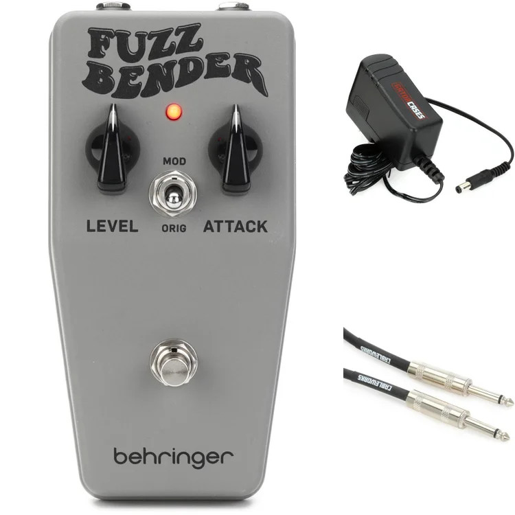Behringer Fuzz Bender Fuzz Pedal with Power Supply and Cable