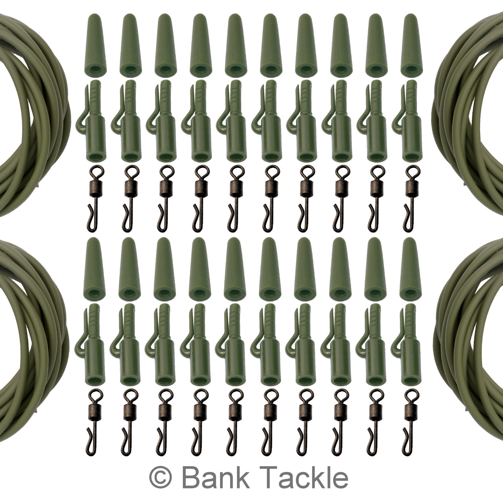 Lead Clip Quick Change Swivel set Carp Fishing Tackle 64 Piece Rig Tubing AQR