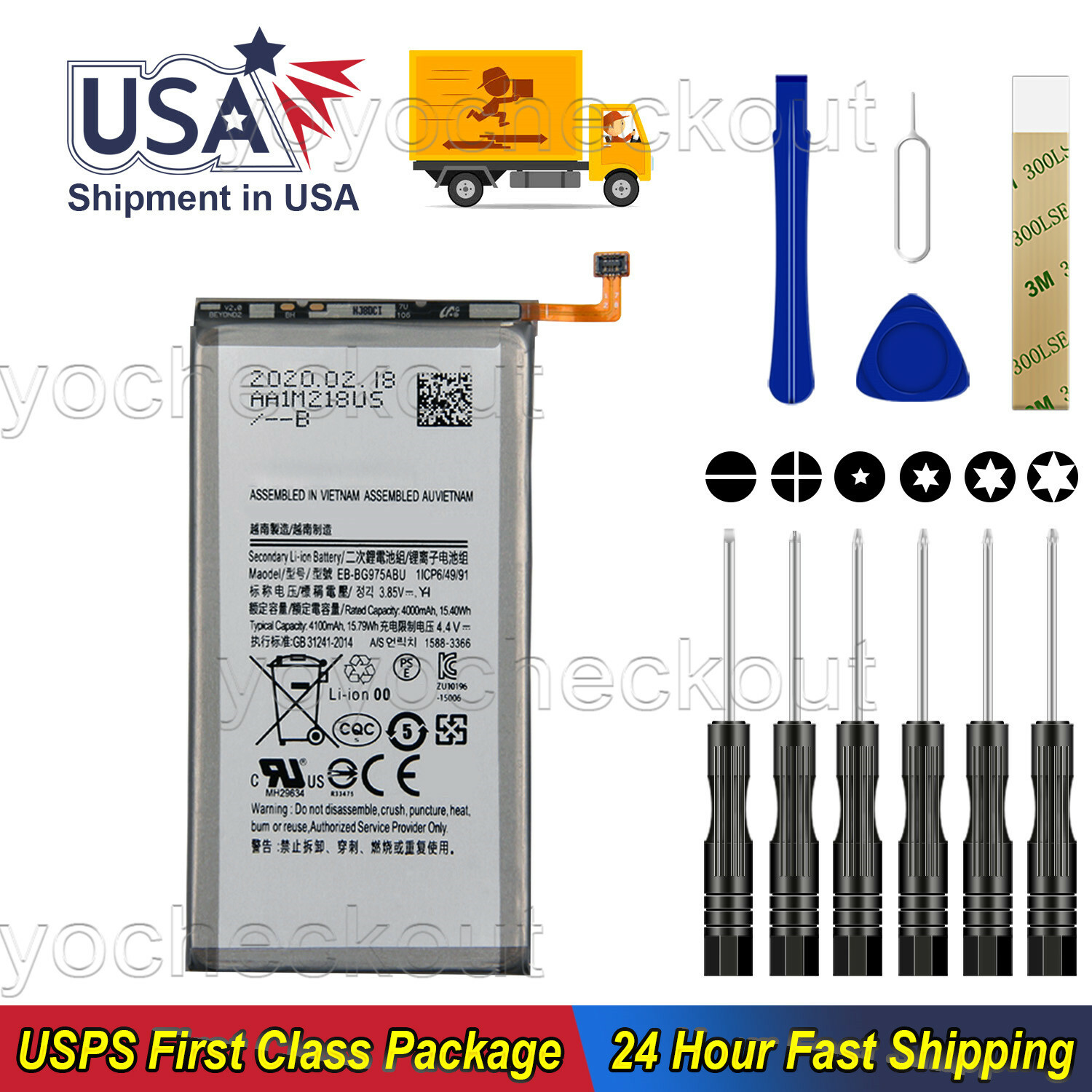 For Samsung Galaxy S10+ Plus SM-G975U SM-G975UCKEVZW Battery EB-BG975ABU