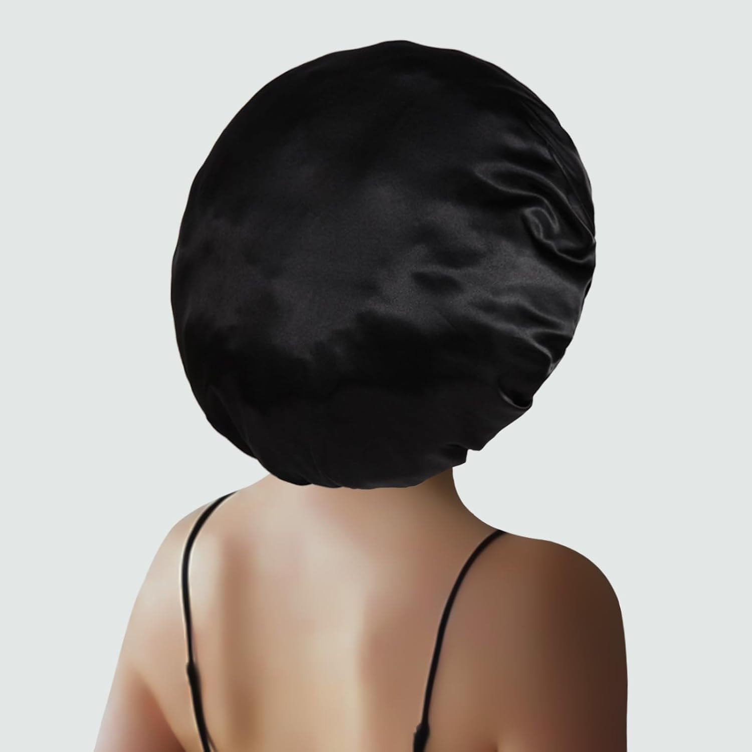 Extra Large Satin Bonnet Hair Cap, 17Inches Silk Bonnet for Sleeping, Jumbo Silk