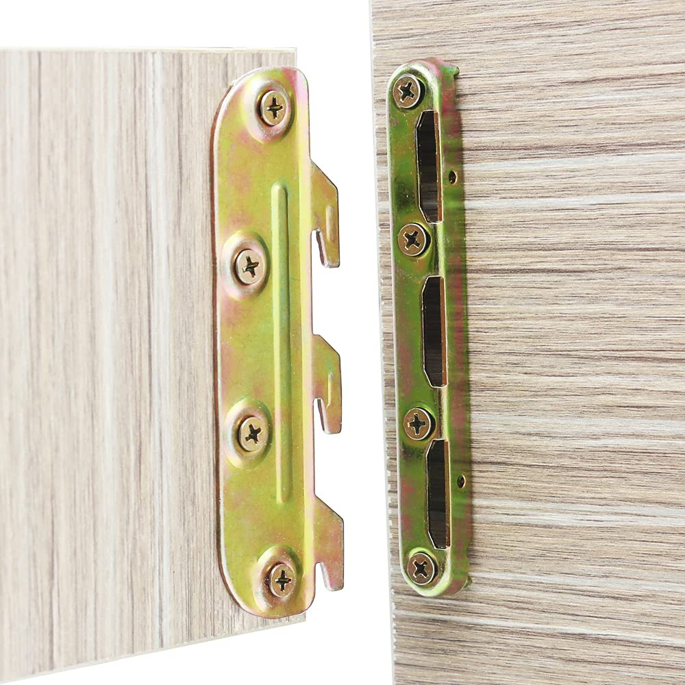 4 Set Bed Rail Brackets-Bed Frame Hardware for Wood Bed Frame Headboards Footboa