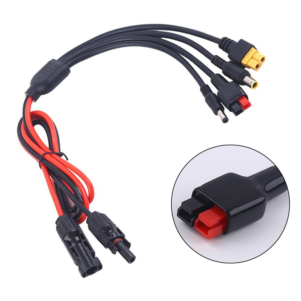 Solar Panel Connector Adapters 4-in-1 Solar charging cable for XT60/DC5521/7909