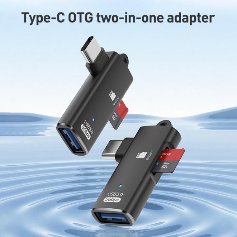 2 in 1 Card Reader Type C USB 3.0 TF OTG Smart Memory Adapter Laptop Computer