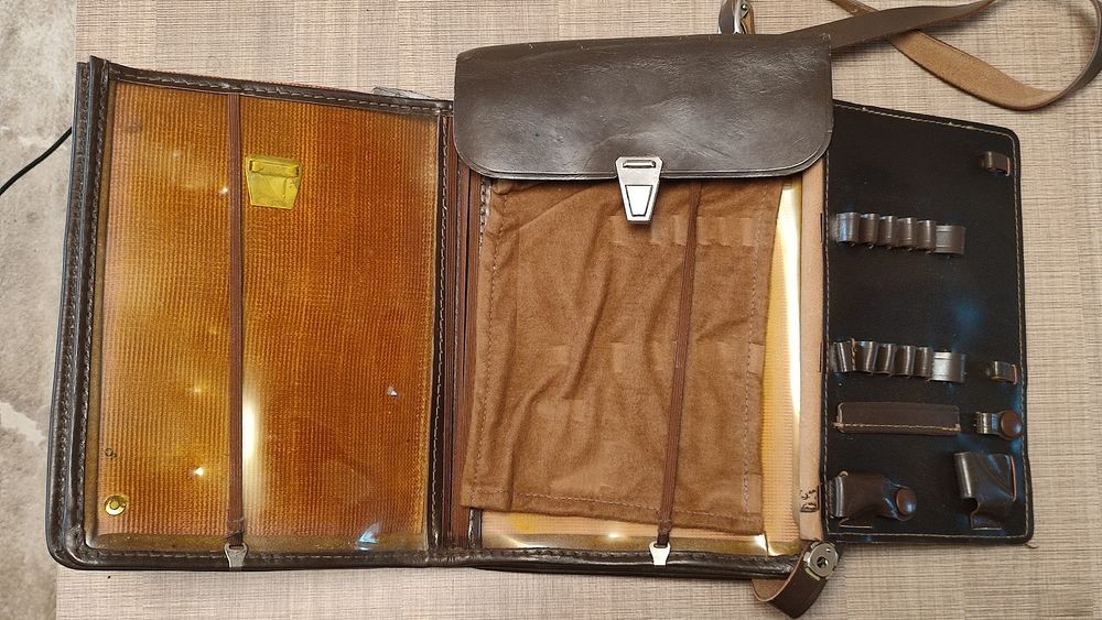 Vintage USSR Soviet 1979 Army Field Military Officer Bag Map Tablet Leather NEW