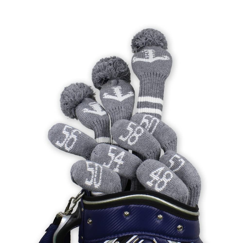 Scott Edward Pros Knitted Wedge Golf Iron 7Pcs Covers, 7PCS Gray