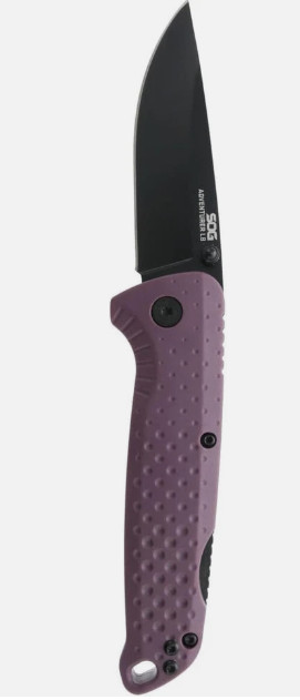 SOG Adventurer LB 3" CRYO 5CR15MOV Steel Lock-Back Mechanism Purple/Black