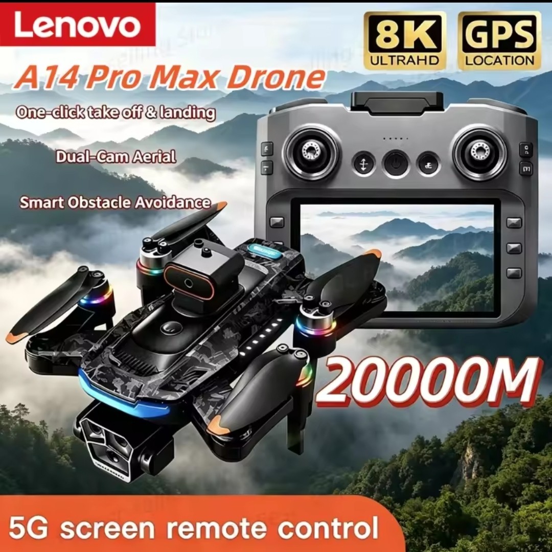🚁Xiaomi A14 GPS 4.5" Brushless Obstacle Avoidance Screen 10000m RC 8K