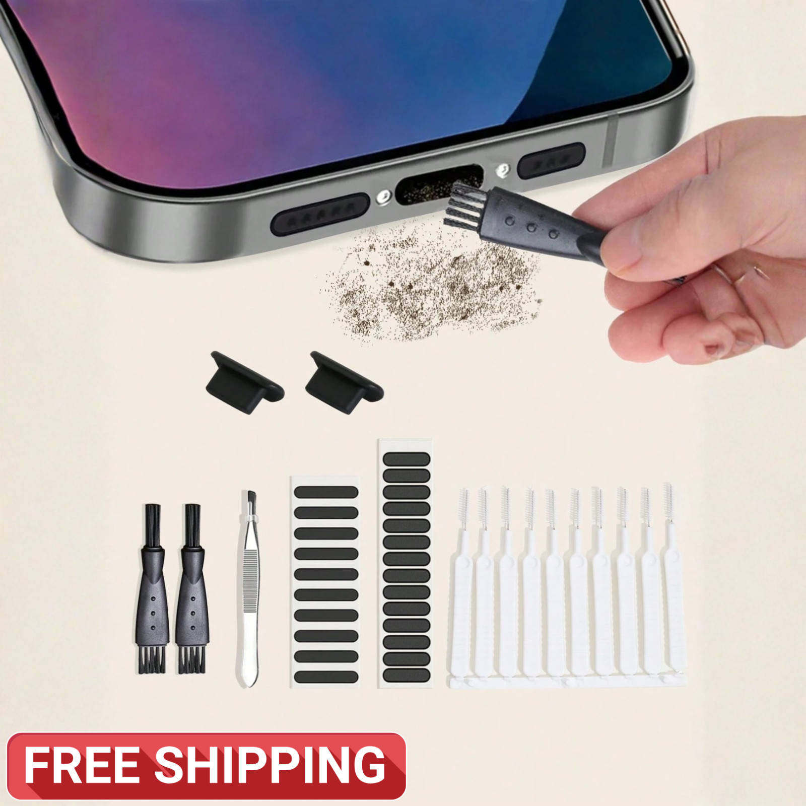 8pcs/Set Cleaning Tools Charging Port Brush Dust Removal Brush Earphone Brush
