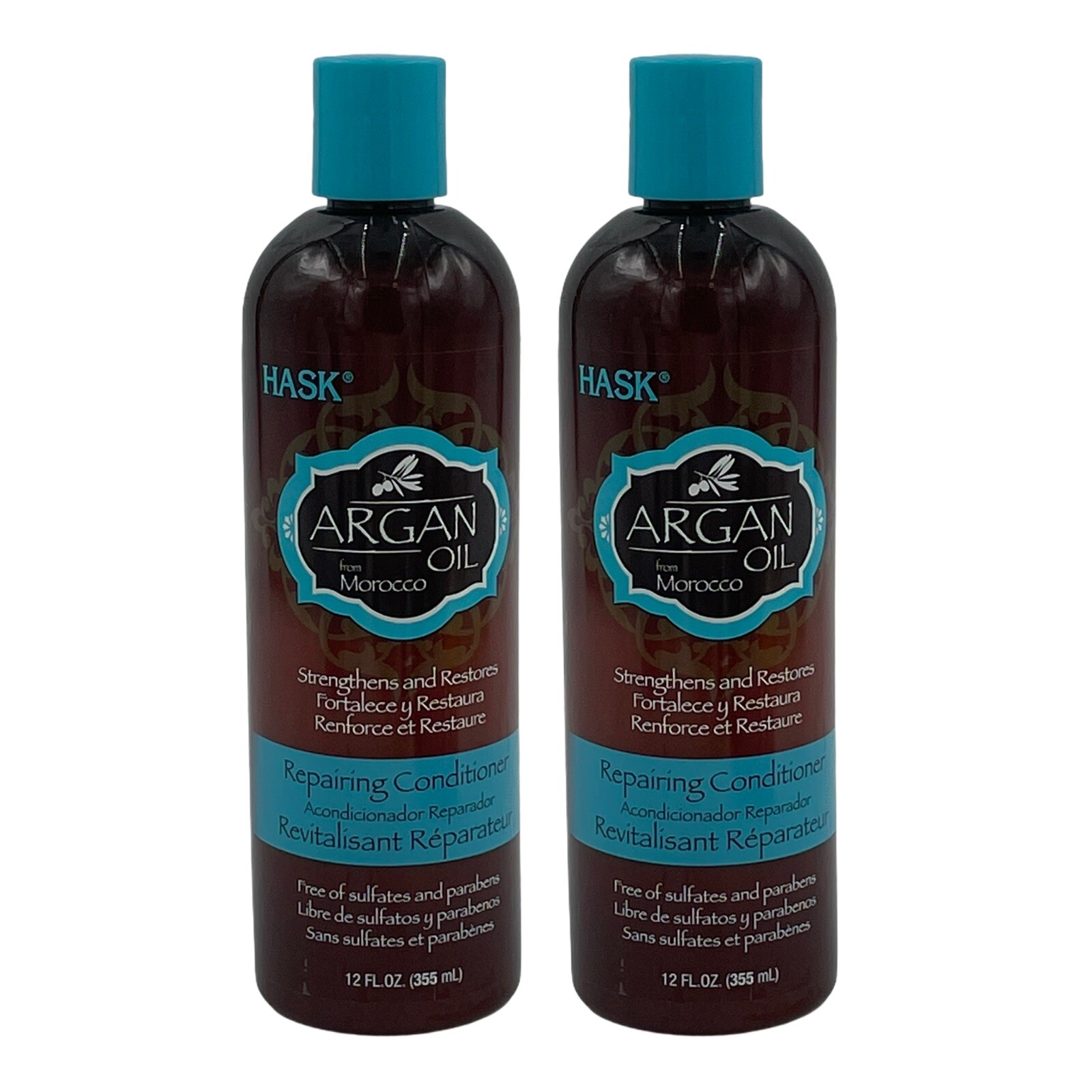 2 Pack Hask Argan Oil Morocco Repairing Conditioner 12 oz Strengthen Restores