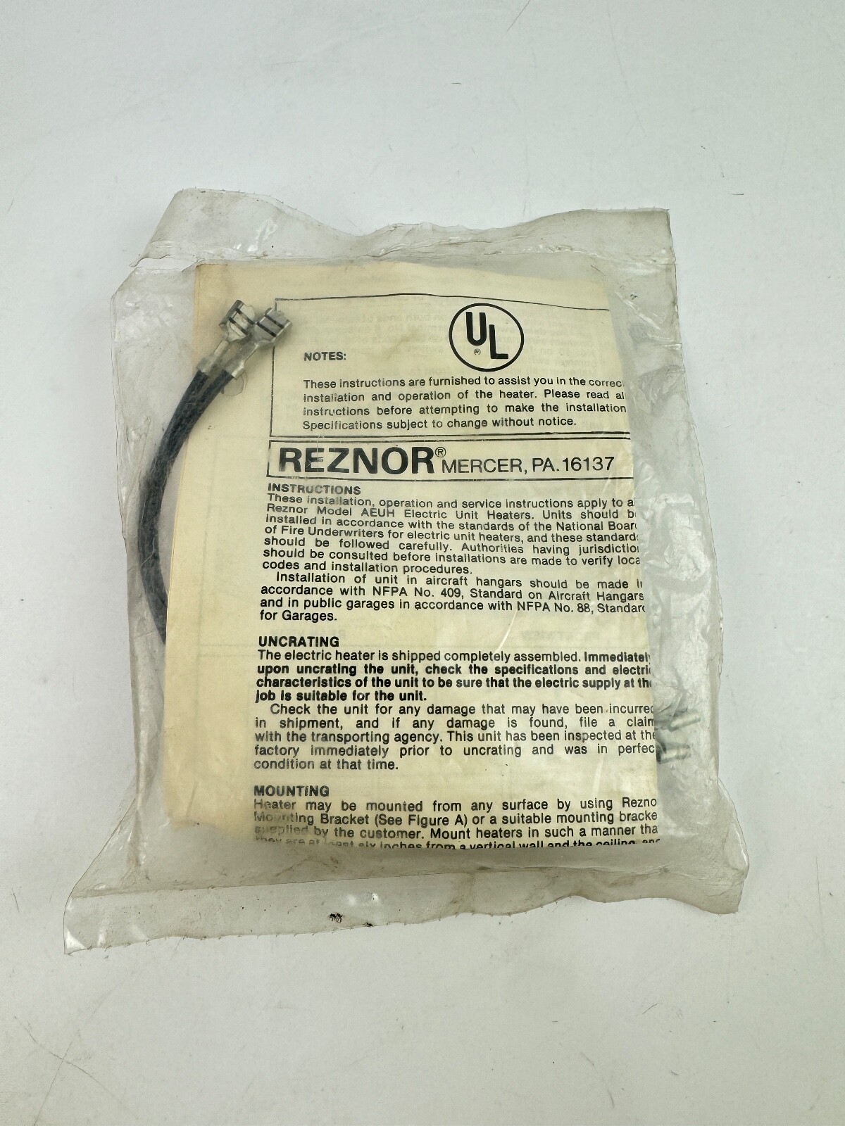 Thomas & Betts Reznor 046362 CL12 1-STG Internal Stat AEUH & EUH Switch