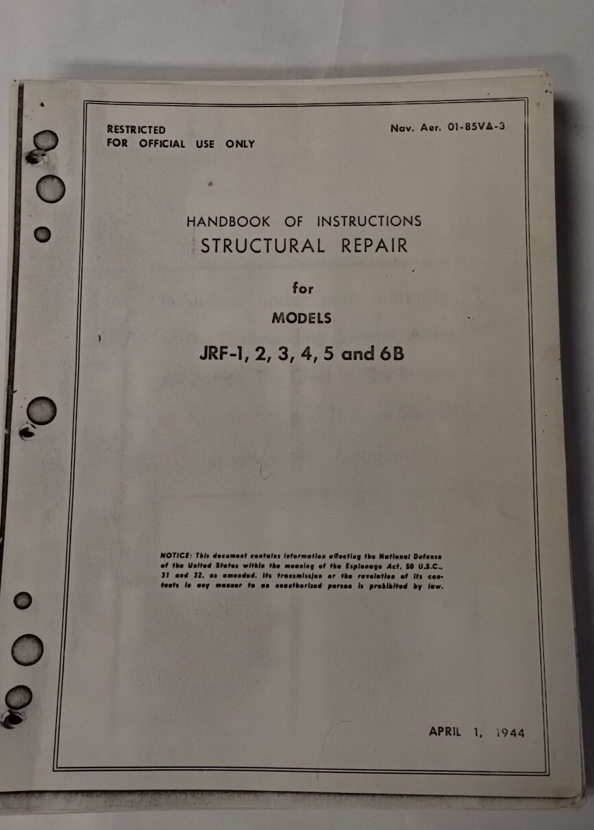 Grumman Goose Models JRF-1-2-3-4-5-6B Structural Repair-Copy