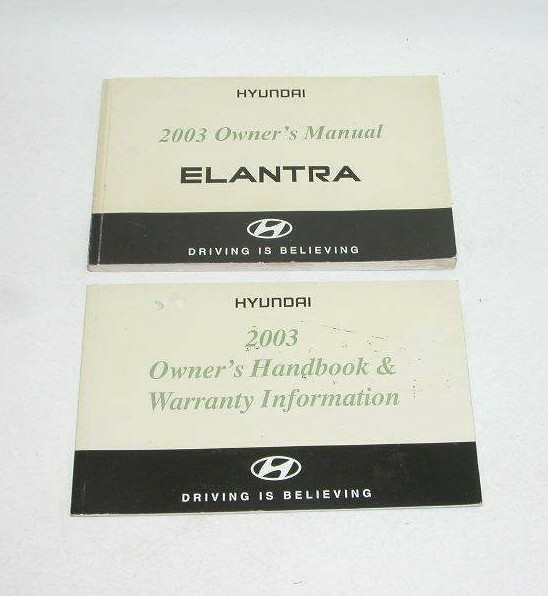 2003 Hyundai Elantra Factory Original Glovebox Owners Manual Book Portfolio