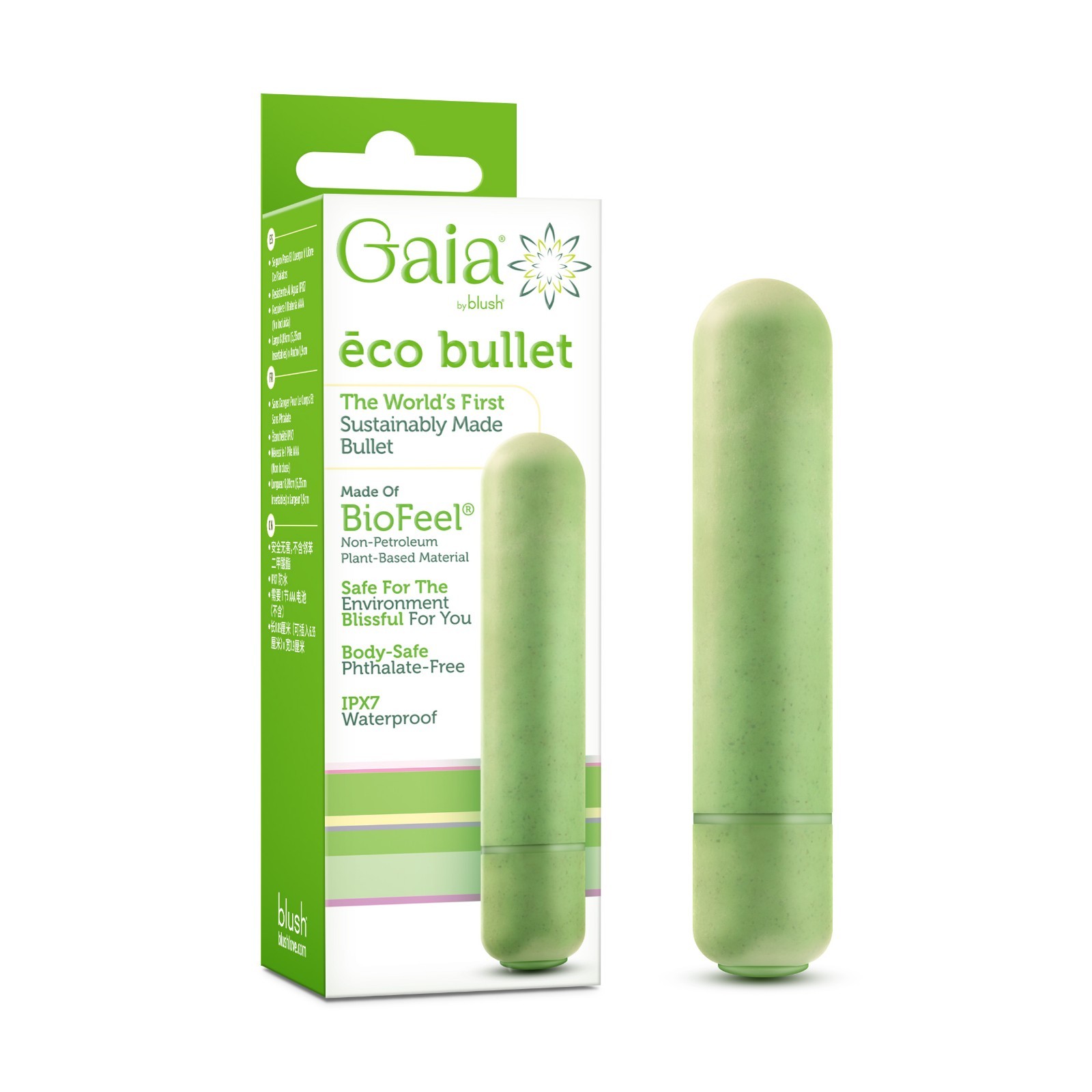 Gaia® By Blush® Eco  4"  Sustainable Compostable Smooth Bullet Vibrator