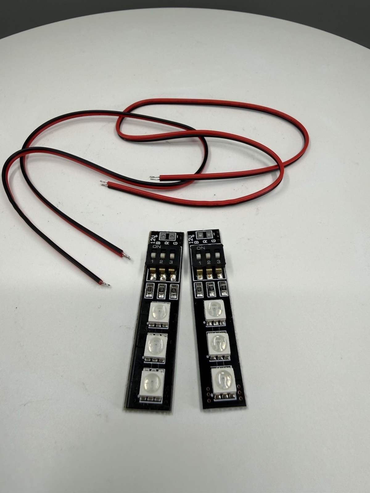 RGB LED Board 5050 12V Light Strip Module Set w/ Wires and Switch Board