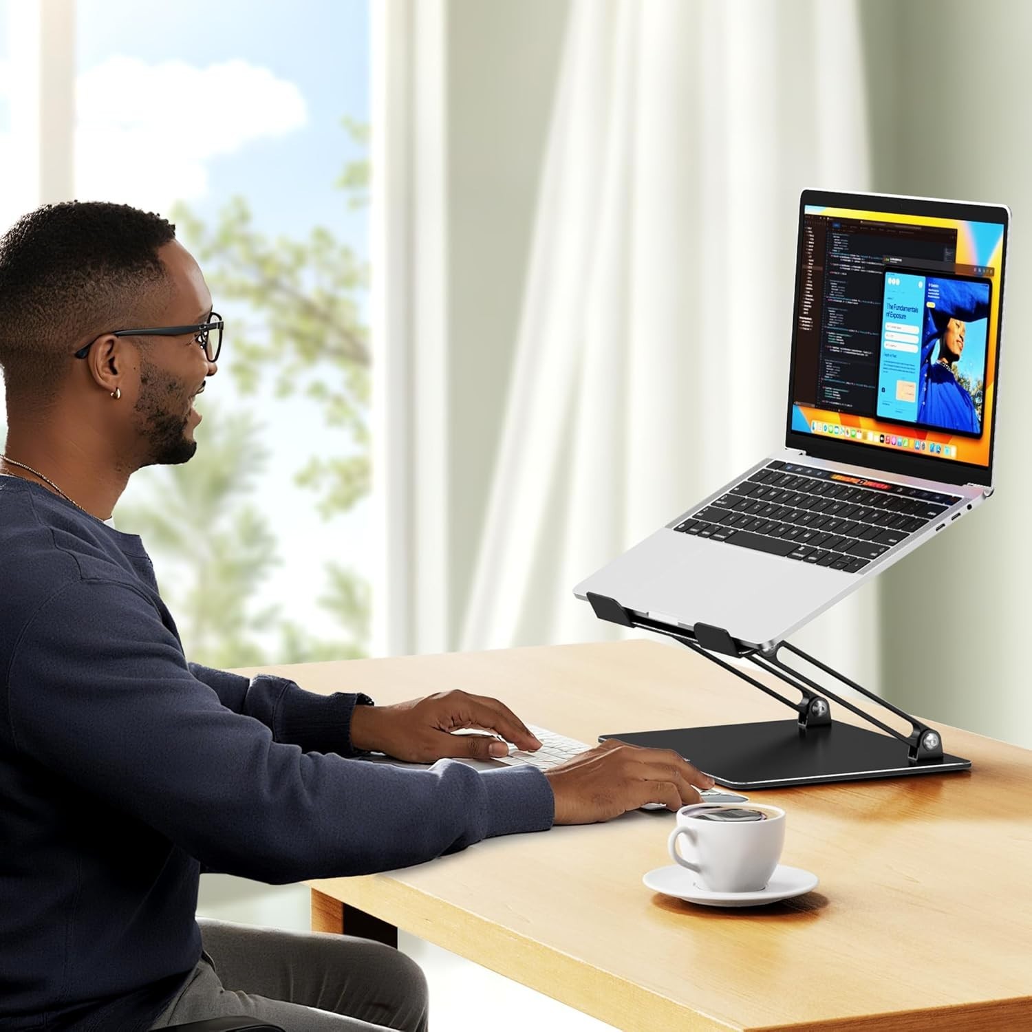 Adjustable Notebook Tablet Stand - Portable Laptop Riser
