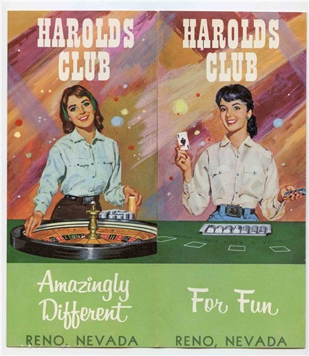 Harold's Club For Fun Reno Nevada Brochure 1950's Amazingly Different