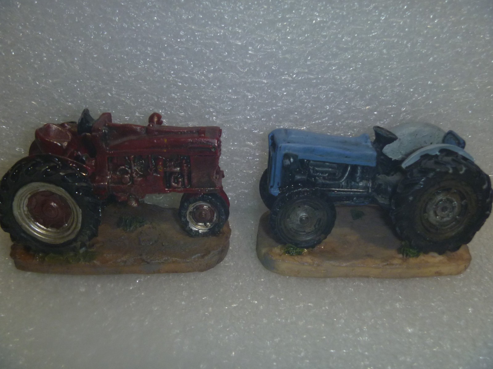 Set of Two Miniature Tractor Figurines