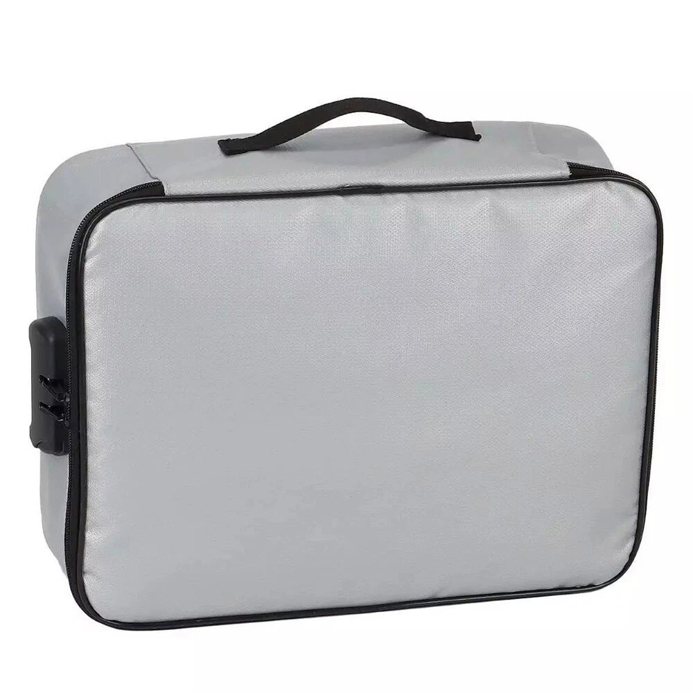 3-Layer Fireproof Document Box with Lock File Storage Box Waterproof Safe Bag US