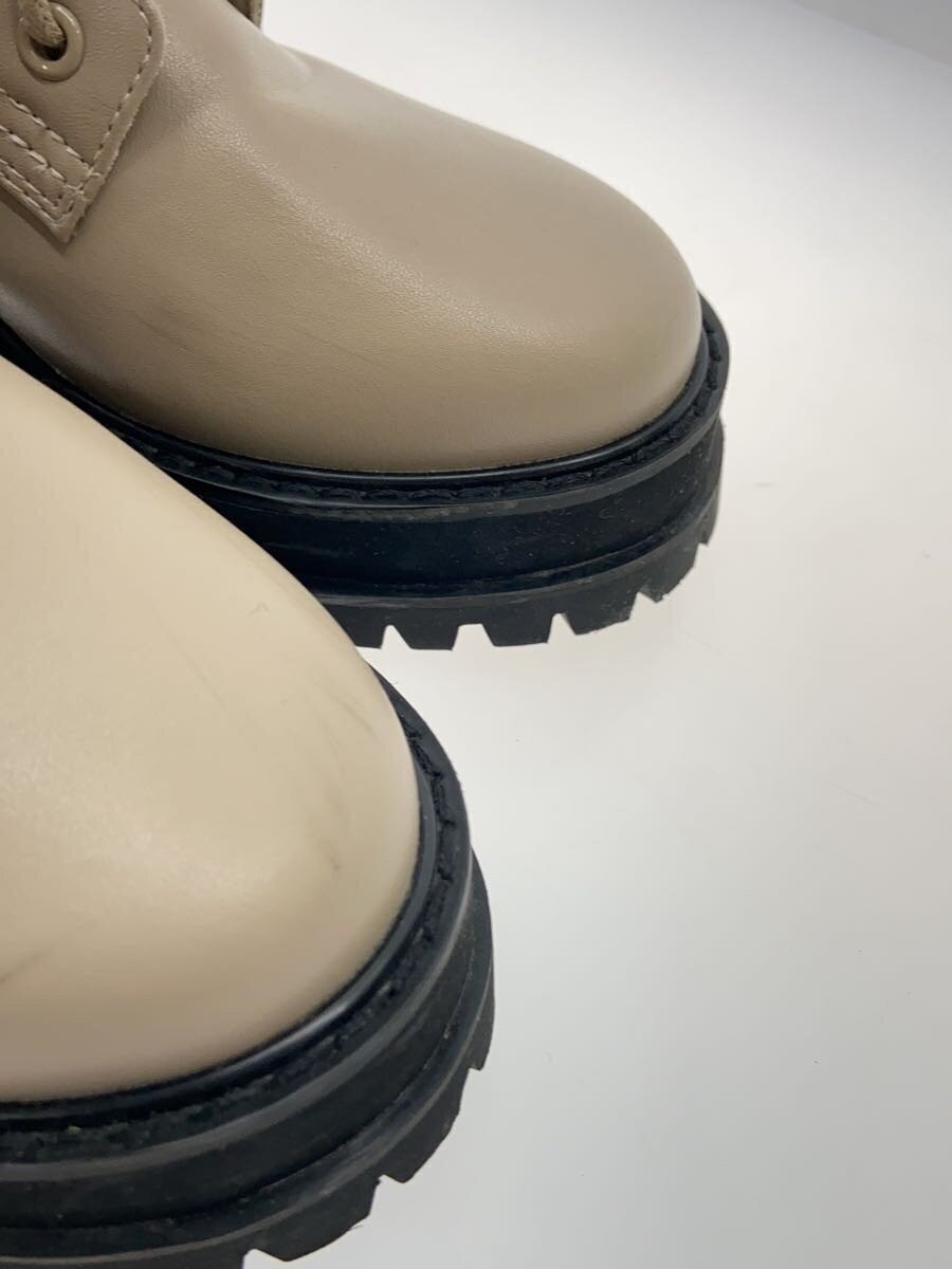 Snidel 22Aw/Vibram Sole/Lace Up Boots/22.5Cm/Beg/ Leather/Swgs225602 3544
