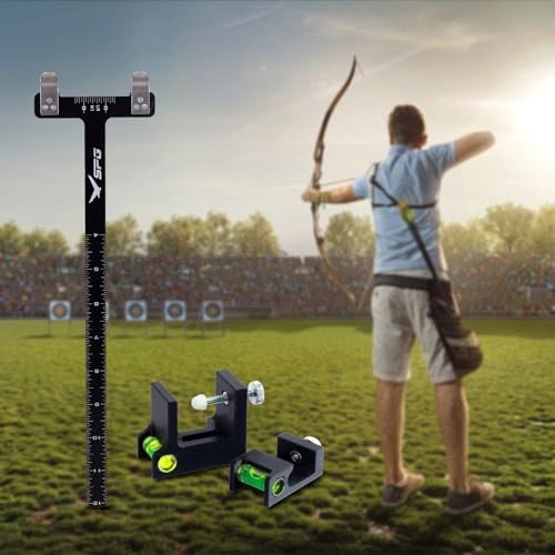 Bow Square Level Kit 2 Pack - Archery Bow String Level Turning Kit, T Black