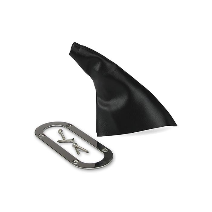 Lokar Parking Brake Handle Boot 70-EHBF; Black, Stainless Ring, Floor Mount
