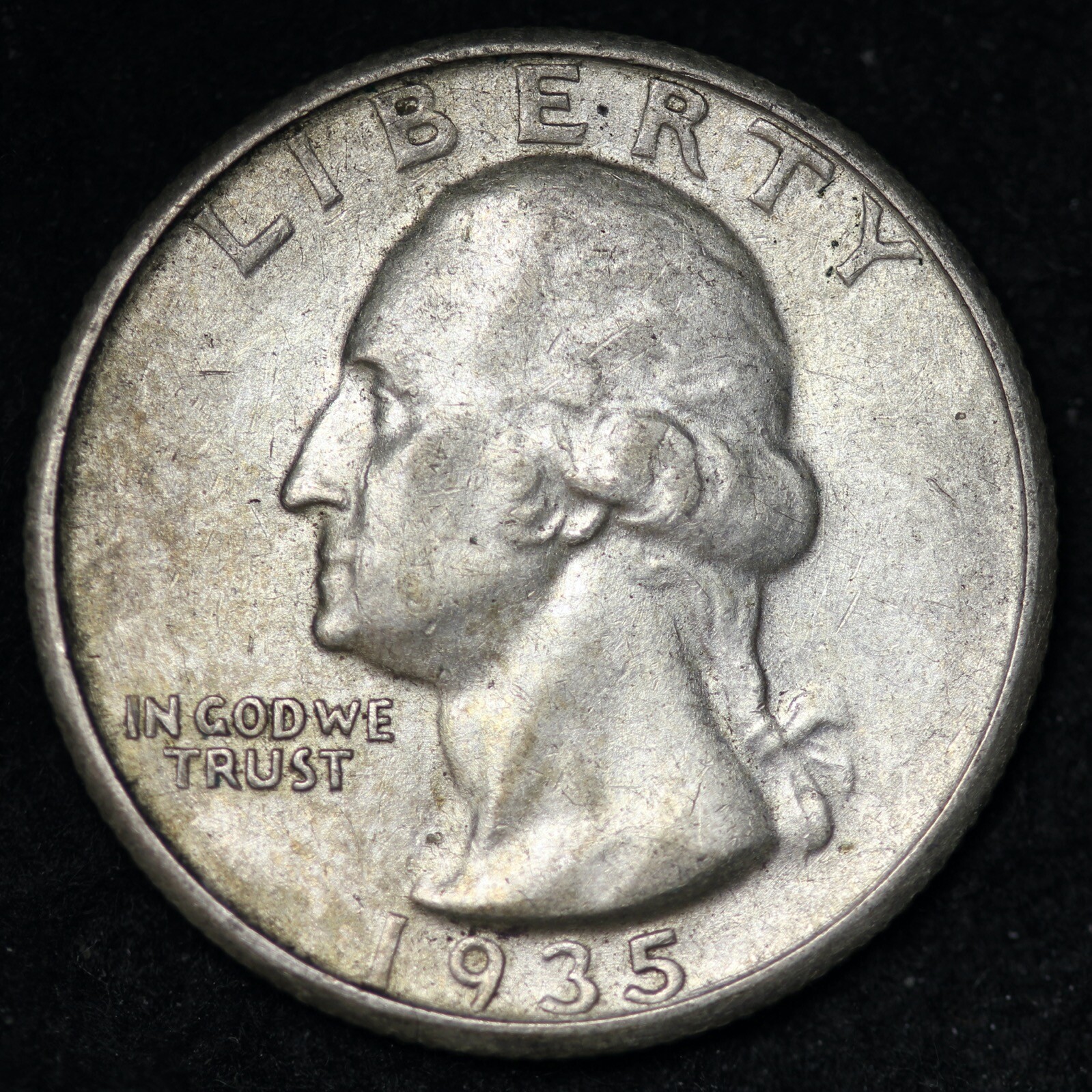 1935-S Washington Quarter CHOICE AU FREE SHIPPING E318 TNM