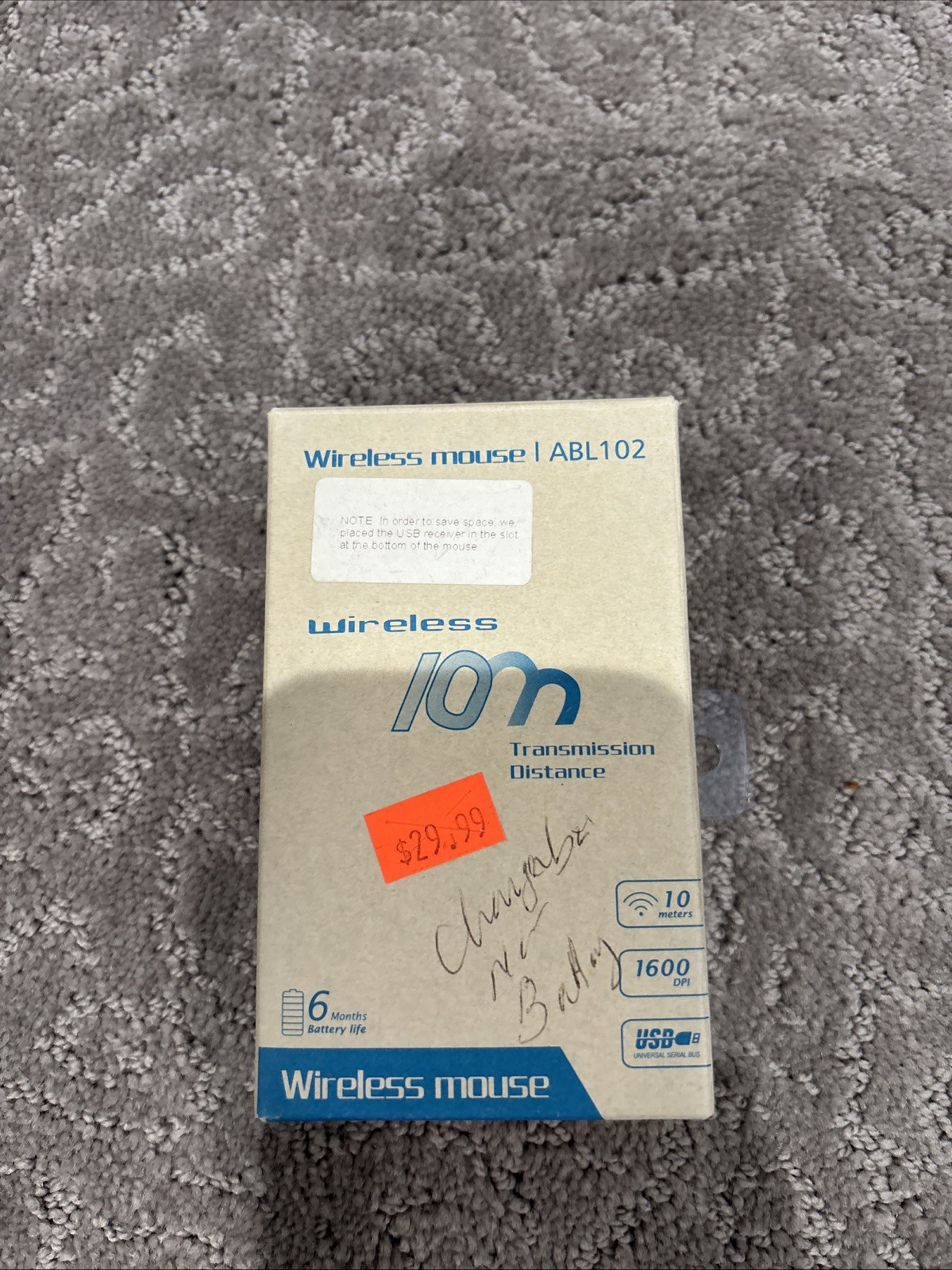 Wireless Notebook Optical Mouse ABL102  2.4GHz New