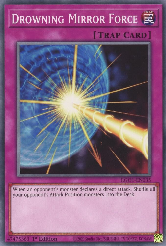 Yugioh Drowning Mirror Force 1st Edition Common EGO1-EN035 NM
