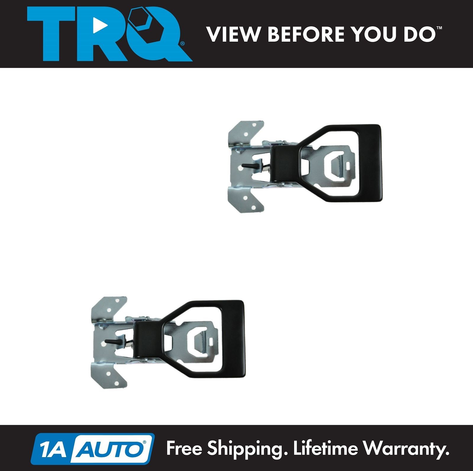 TRQ Black Inner Interior Inside Door Handle Pair Set for 82-92 Camaro Firebird