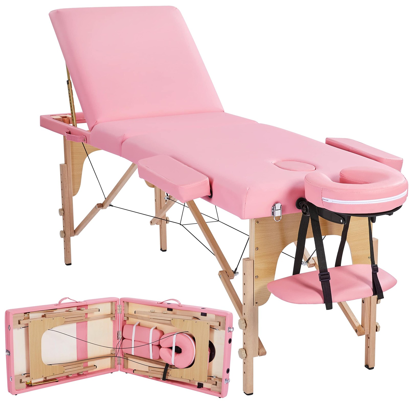 Lash Bed Massage Tables Portable Height Adjustable Salon Bed Tattoo Table Pink
