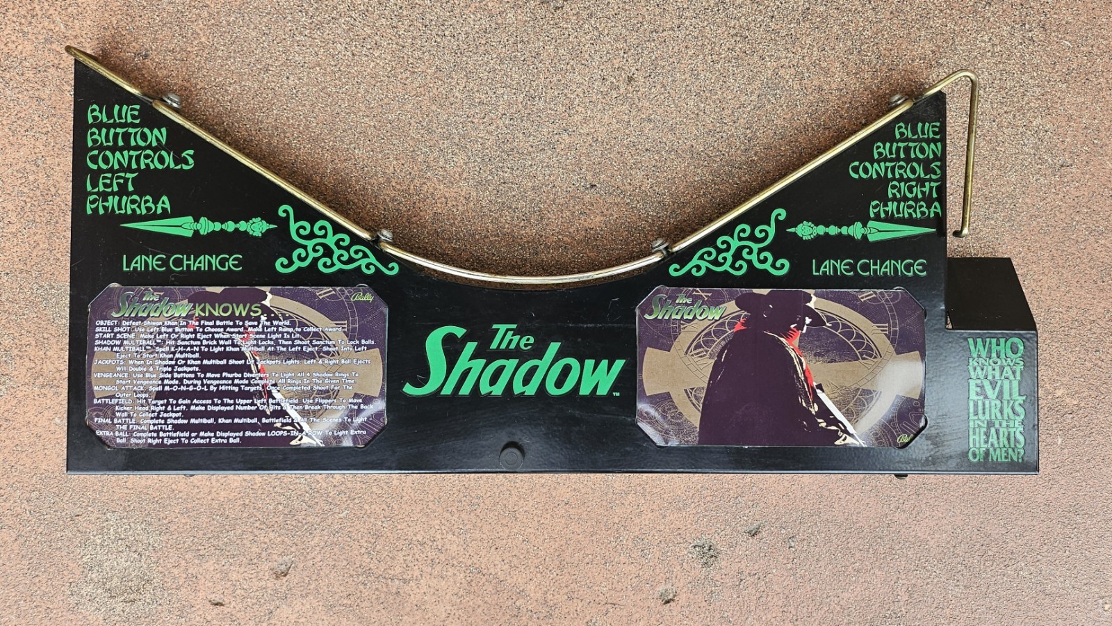 The Shadow Bally Pinball Machine Apron