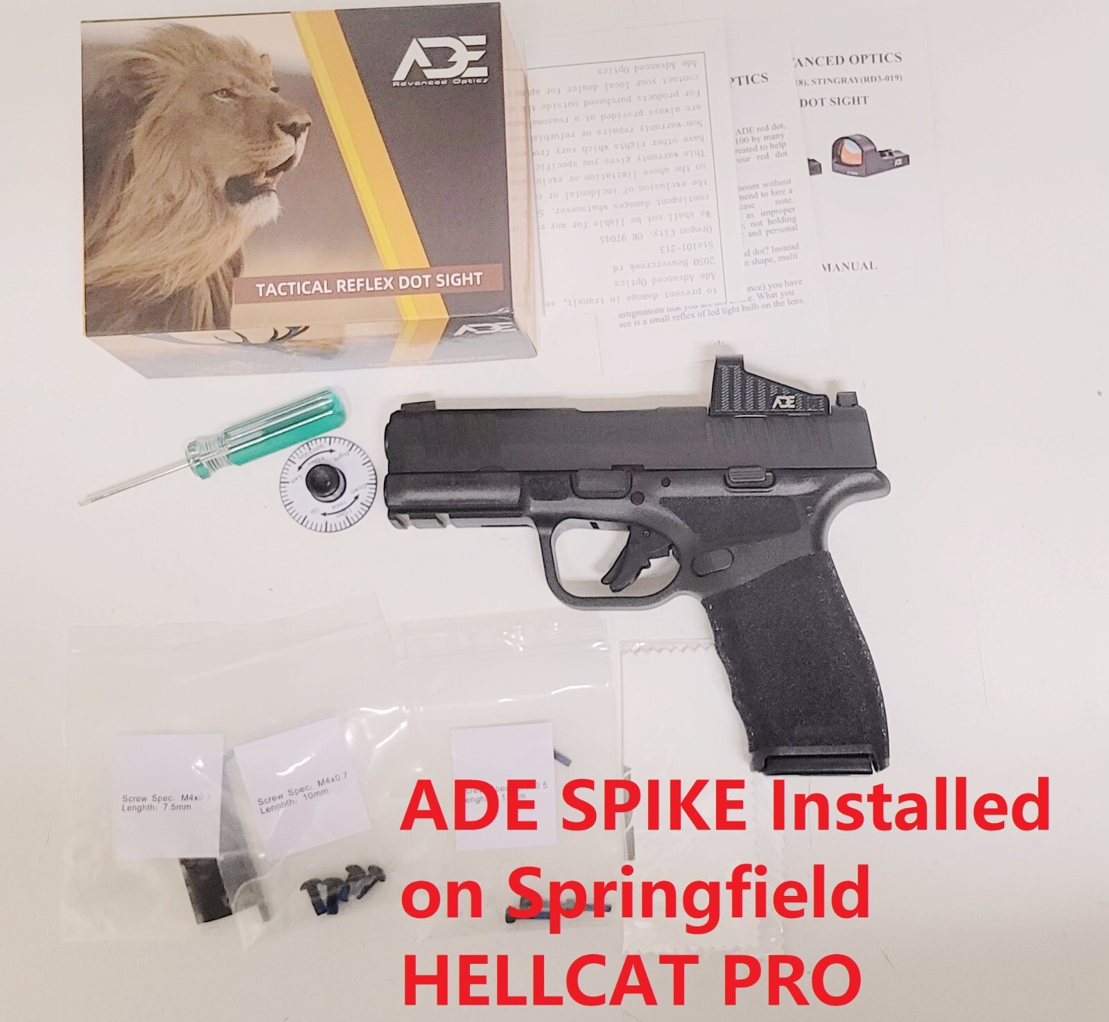 FDE/TAN!ADE RD3-018-S SPIKE Red Dot For Springfield Hellcat PRO,XDS MOD 2 OSP