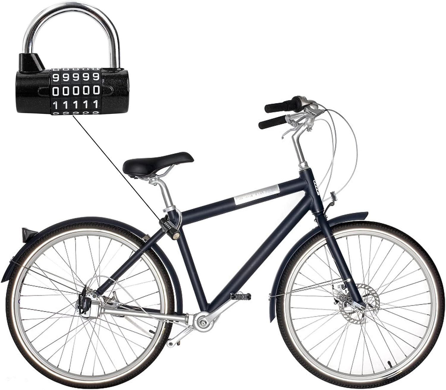 2 Pack 5-Digit Horizontal Combination Padlock, 5 Digit Combination Lock, Passwor
