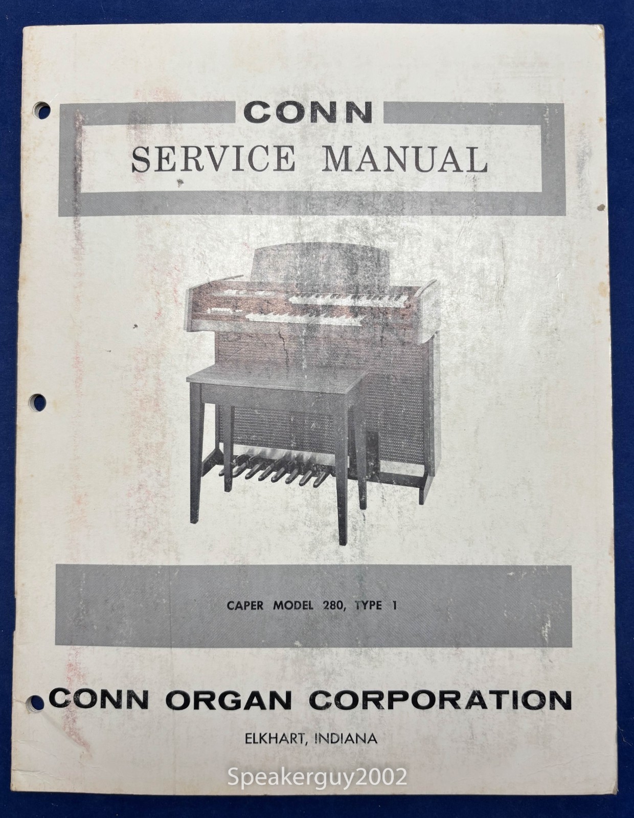 Original Conn Organ Service Manual / Caper 280 Type 1 -- CS2