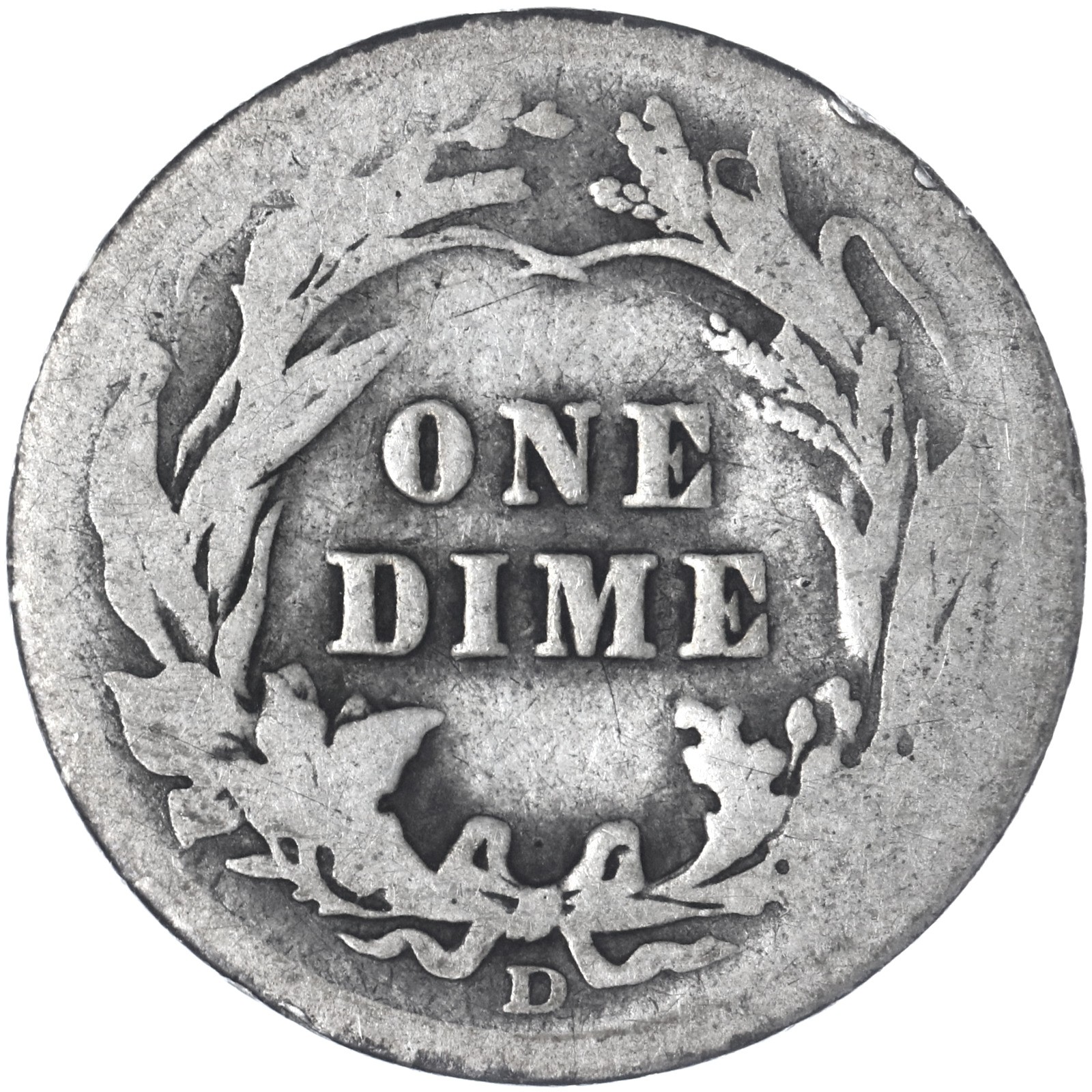 1912 D Barber Dime 90% Silver About Good AG
