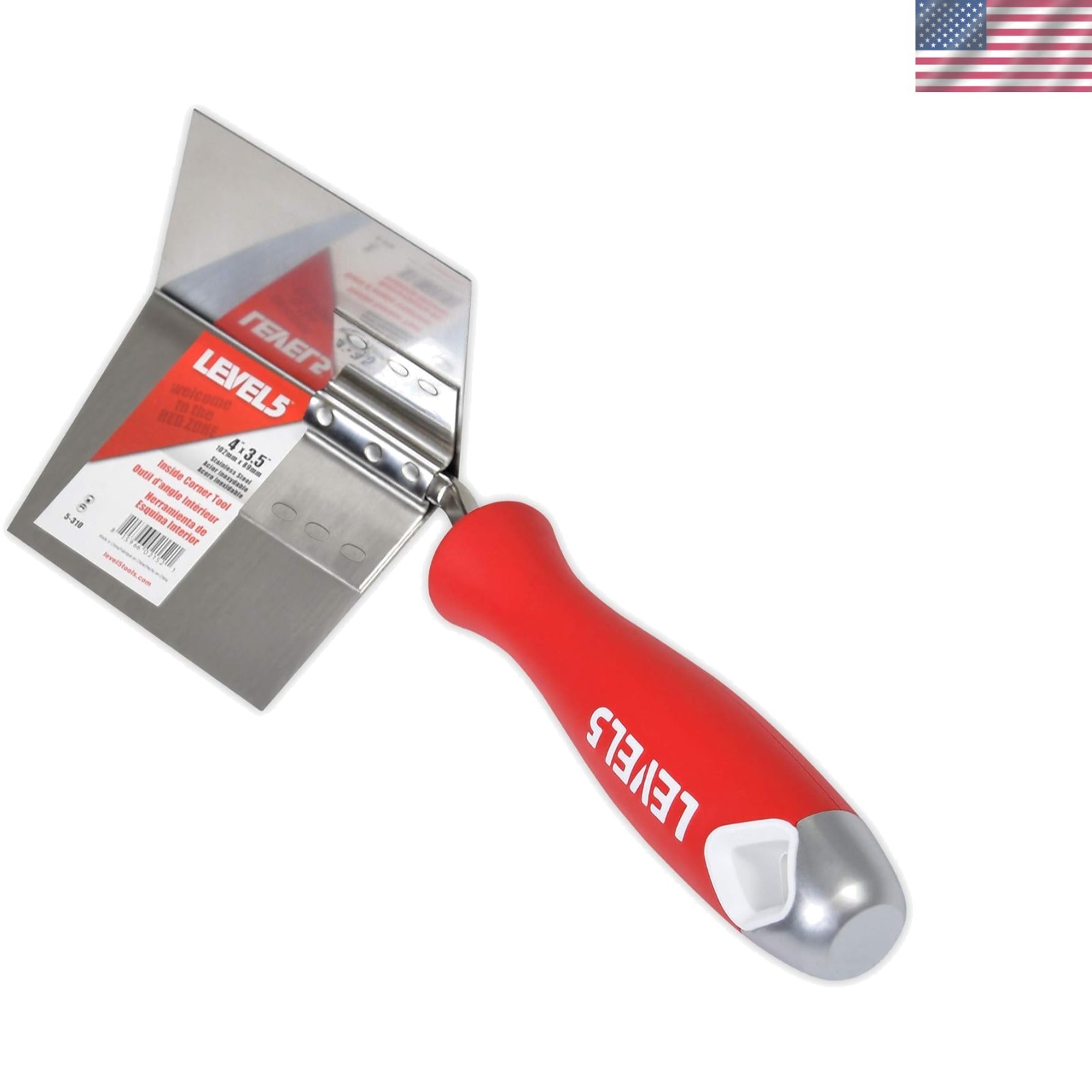 Inside Corner Knife, 4"x3.5" - | Pro-Grade | Metal Hammer End | Drywall Gypro...